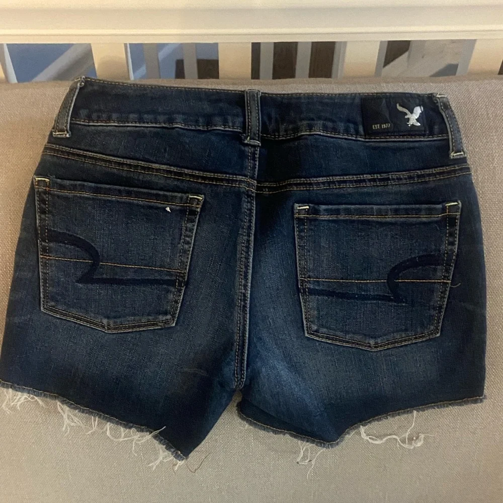 American Eagle Dark Wash Shortie Denim Shorts